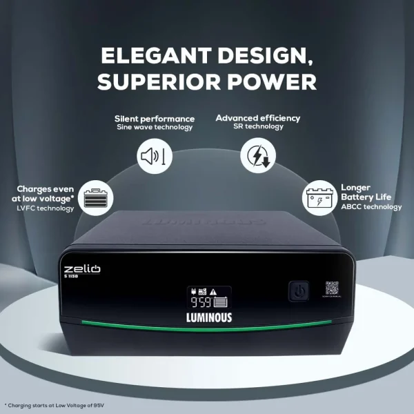 Luminous Zelio S 1150 900VA 756W Pure Sine Wave Inverter IPS - Image 3
