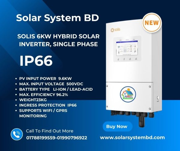 Solis Hybrid Solar Inverter Ip66 S6-EH1P 6kw K-L-PLUS