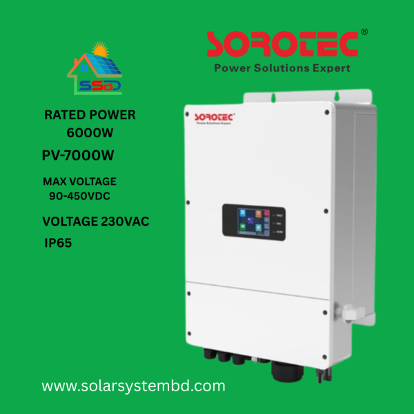 SOROTEC REVO HES Series 6KW On/Off Grid Solar Inverter With MPPT Charge Controller IP65 5-year Warranty