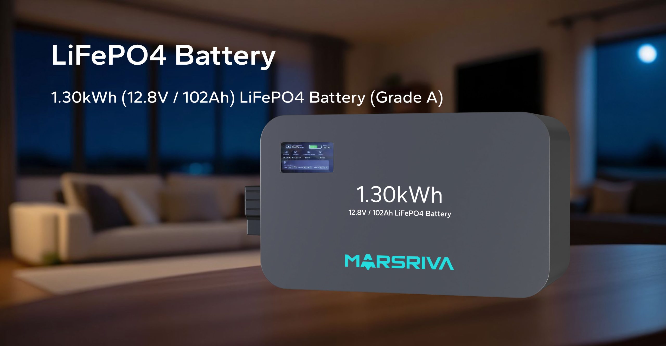 MARSRIVA MR-LFP12-100- WMD 1.30KWa 12.8V/102Ah